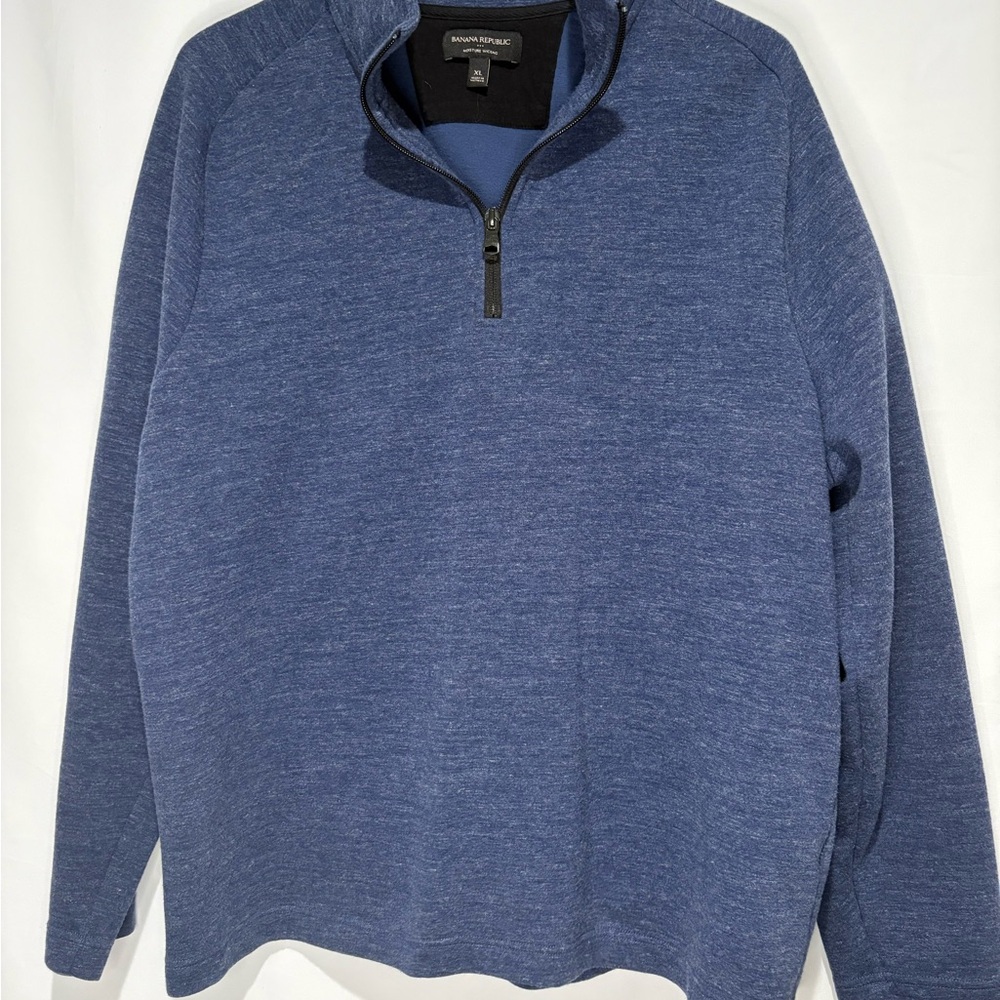 Men’s XL Blue Moisture Wicking Banana Republic Quarter-zip Sweatshirt